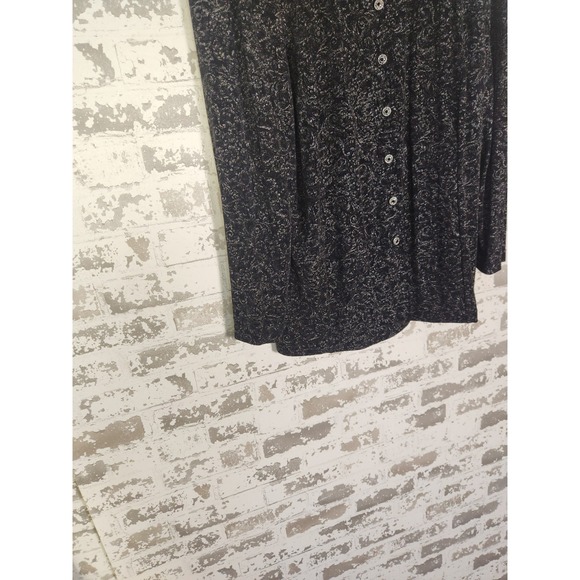 Vikki Vi Cardigan Jacket Size 2X Black Abstract Slinky Knit Textured Layering - Picture 4 of 16